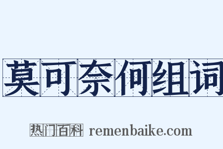 莫可奈何组词是什么意思的图片
